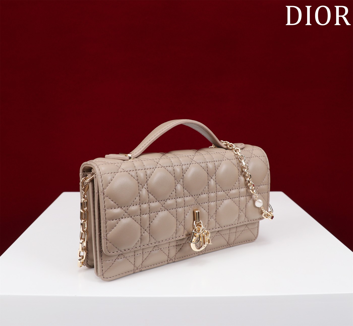 My Dior Mini Bag Beige Cannage Lambskin